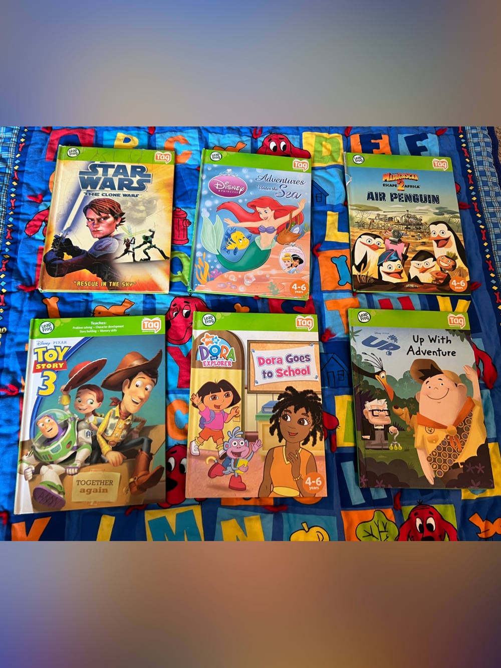 6 leapfrog book bundle- Pixar and nick jr.
